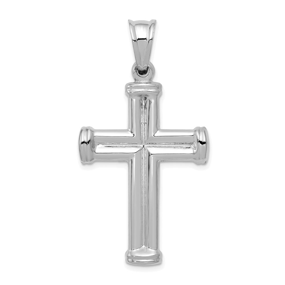 14K Weißgold Hohl Kreuz Anhänger