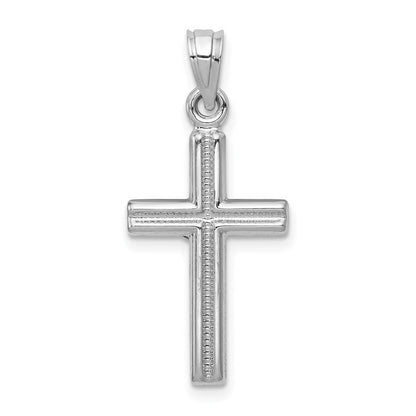 14K Weißgold Hohl Kruzifix Anhänger