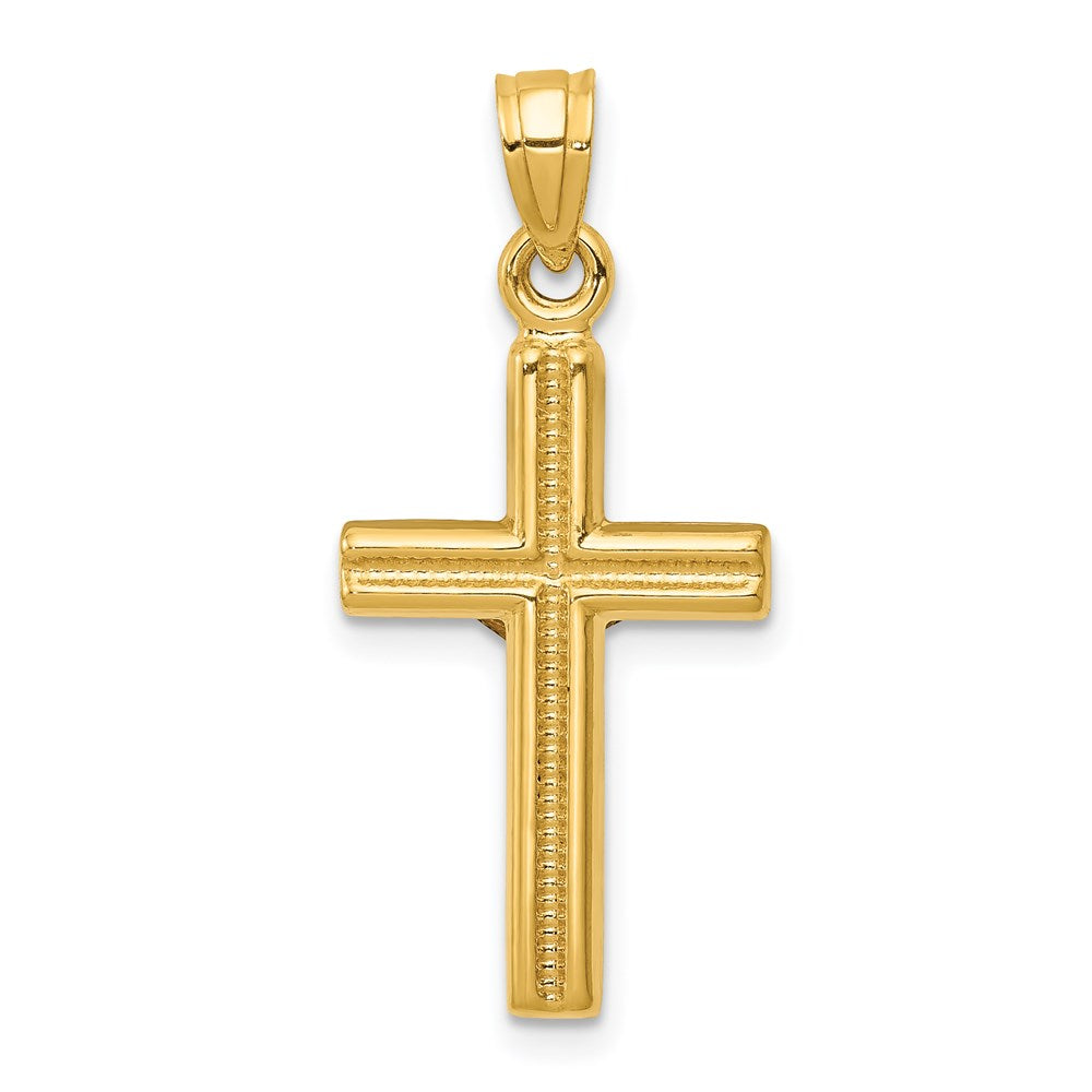 14K Gelbgold Hohl Kruzifix Anhänger