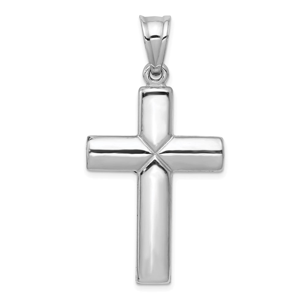 14K Weißgold Wendekreuz-Anhänger mit Kruzifix