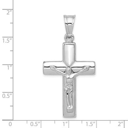 14K Weißgold Wendekreuz-Anhänger mit Kruzifix