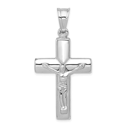 14K Weißgold Wendekreuz-Anhänger mit Kruzifix