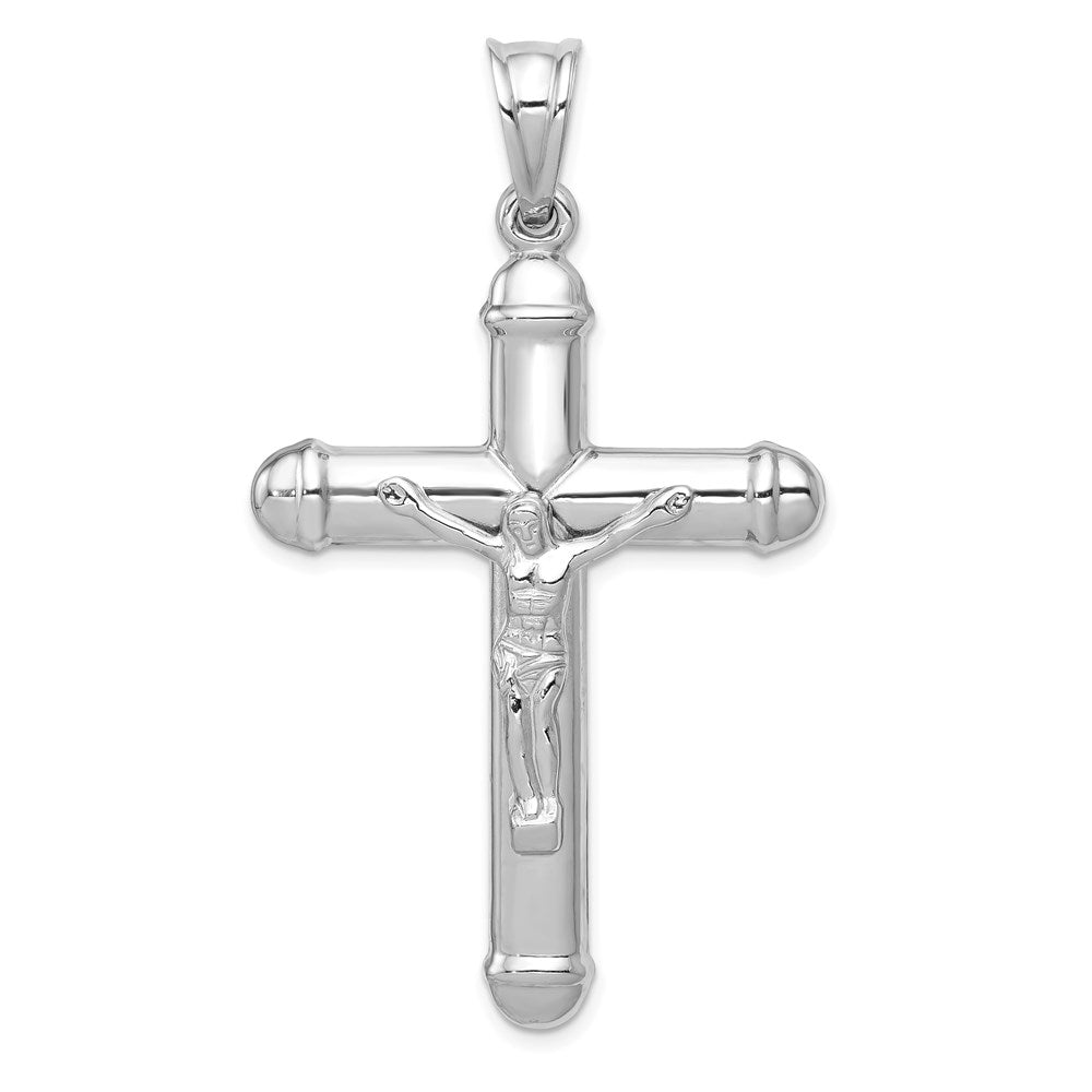 14K Weißgold Wendbarer Kruzifix-Anhänger