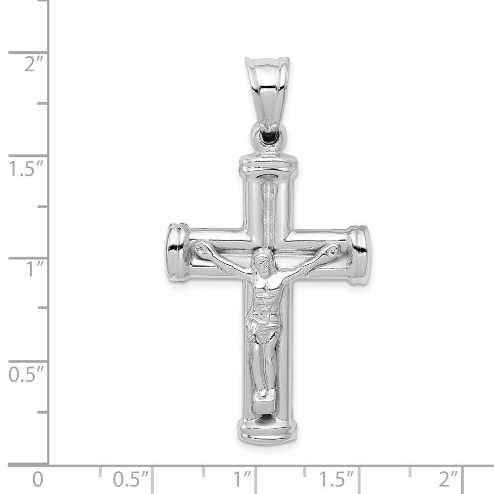 14K Weißgold Wendbarer Kruzifix-Anhänger