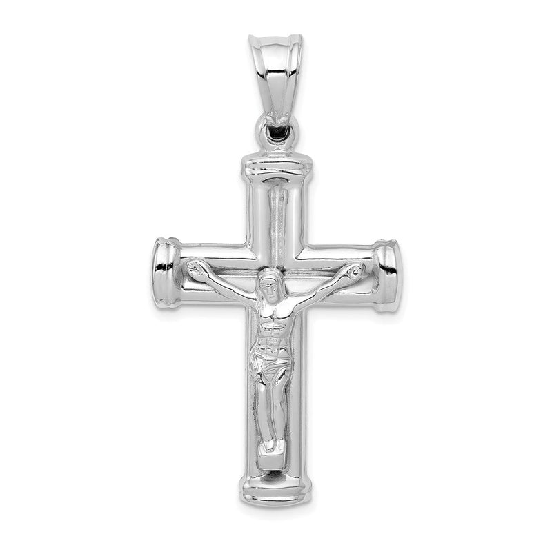 14K Weißgold Wendbarer Kruzifix-Anhänger