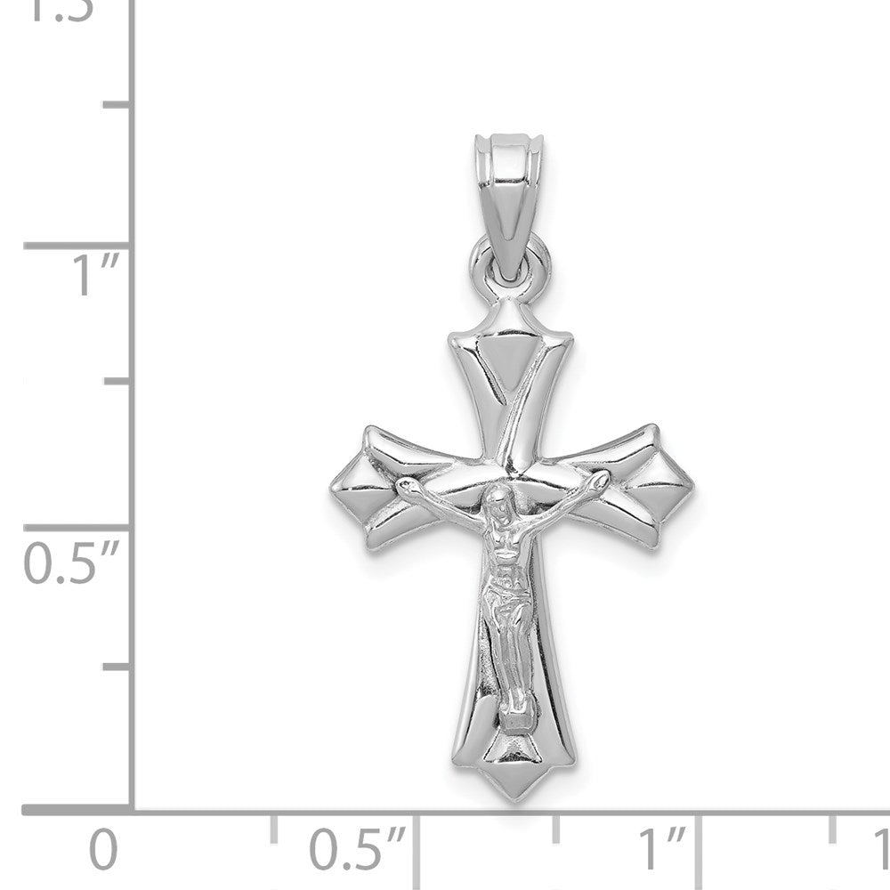 14K Weißgold Wendbar Kruzifix Anhänger
