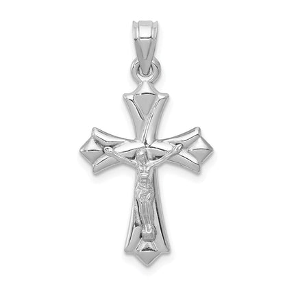 14K Weißgold Wendbar Kruzifix Anhänger