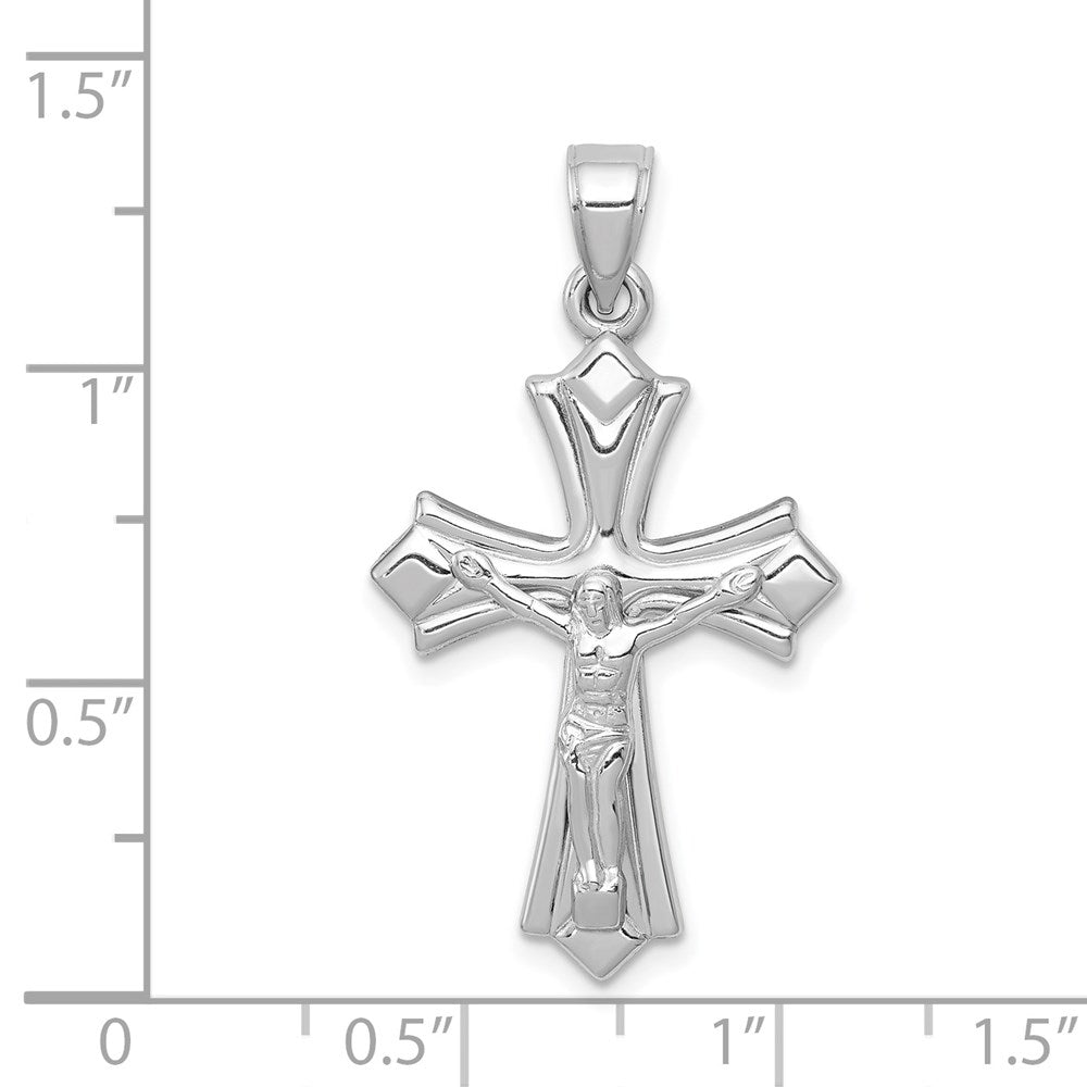 14K Weißgold Wendbar Kruzifix Anhänger