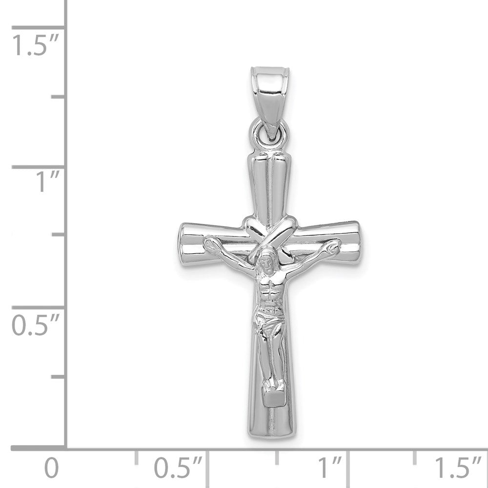 14K Weißgold Wendbar Kruzifix Anhänger
