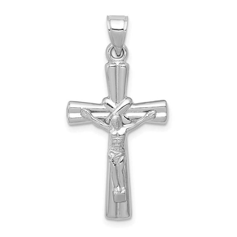 14K Weißgold Wendbar Kruzifix Anhänger