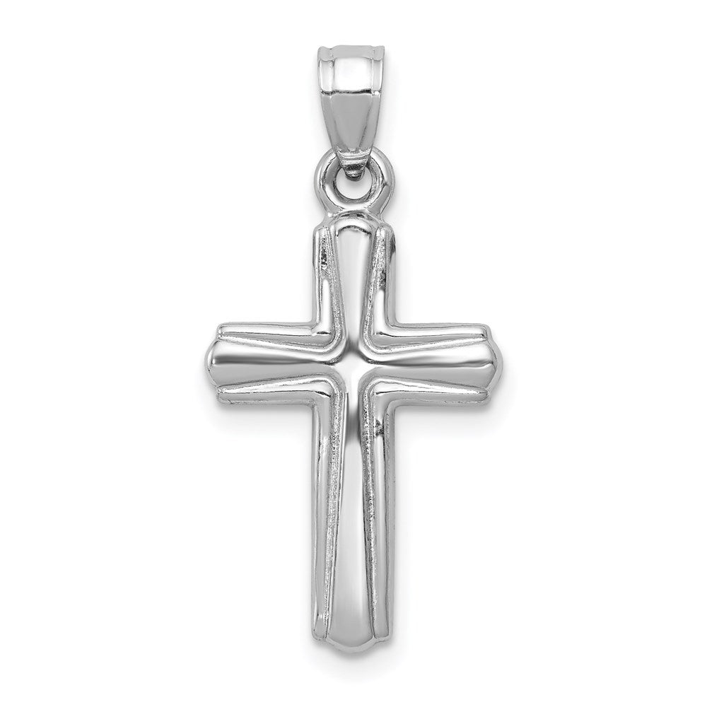 14K Weißgold Wendbar Kruzifix Anhänger