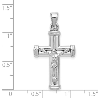 14K Weißgold Wendekreuz-Anhänger mit Kruzifix