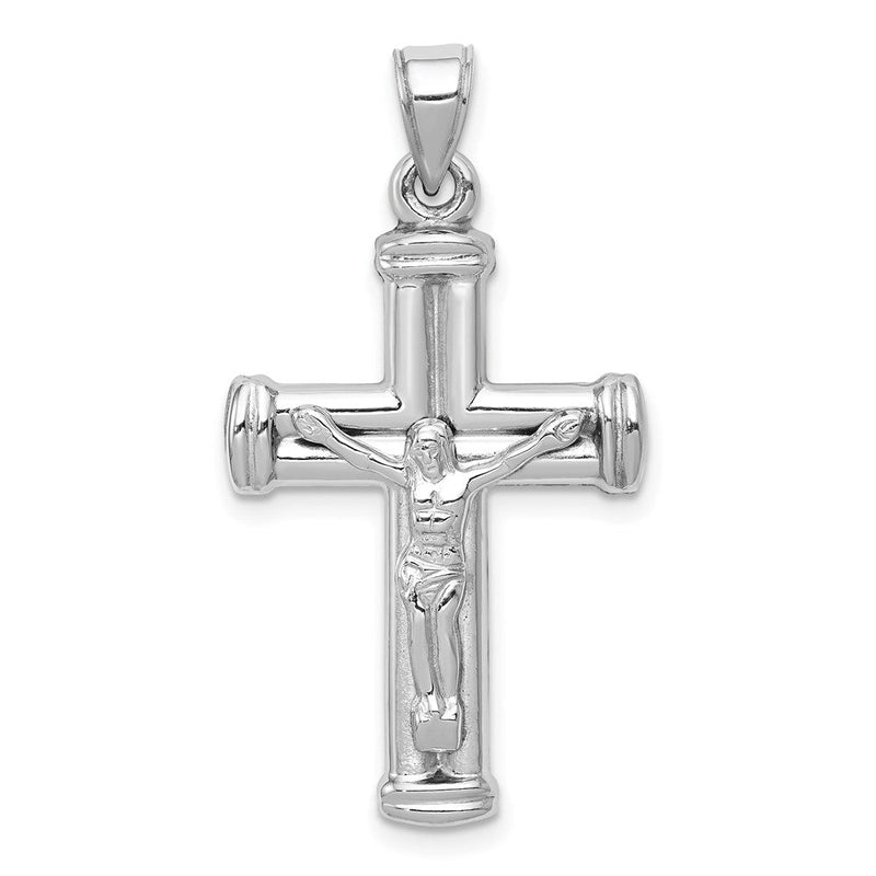 14K Weißgold Wendekreuz-Anhänger mit Kruzifix