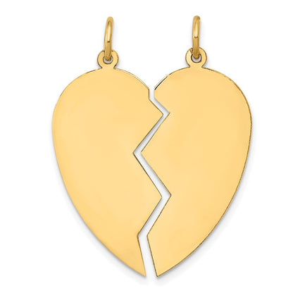 14K Gelbgold 2 Stück Herz Charm Set