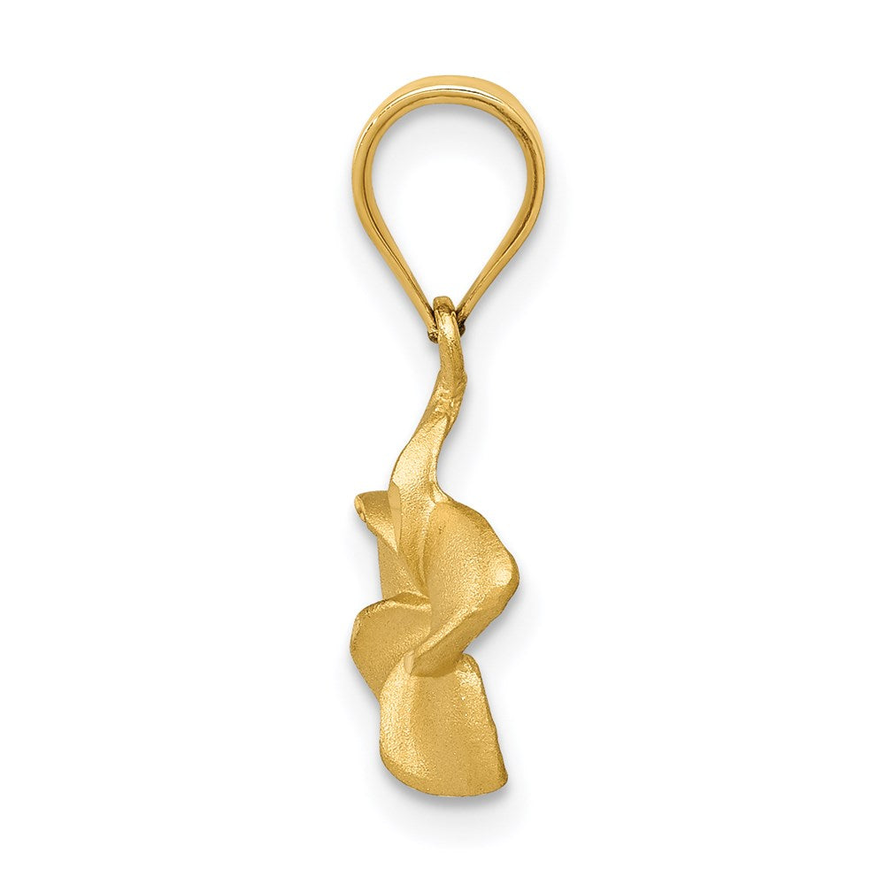 14K Gelbgold Plumeria Blumen Charm Anhänger