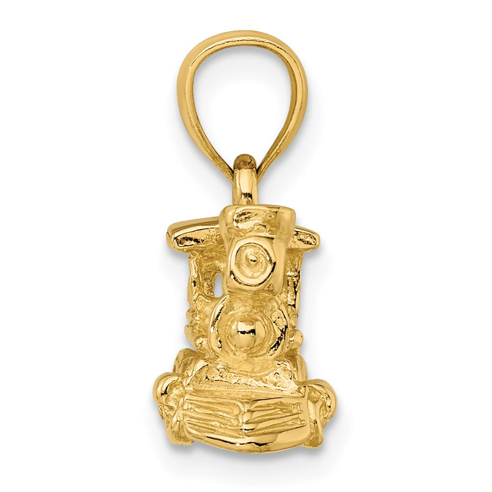 14K Gelbgold 3-D-Lokomotive-Charm
