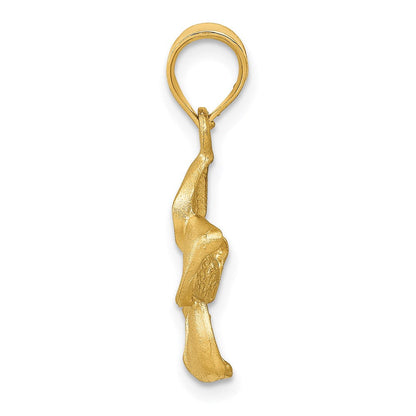 14K Gelbgold Plumeria Blumen-Charm-Anhänger