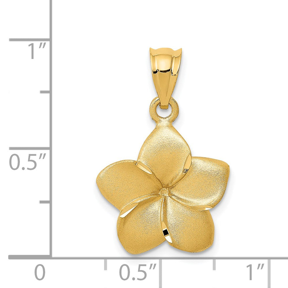 14K Gelbgold Plumeria Blumen-Charm-Anhänger