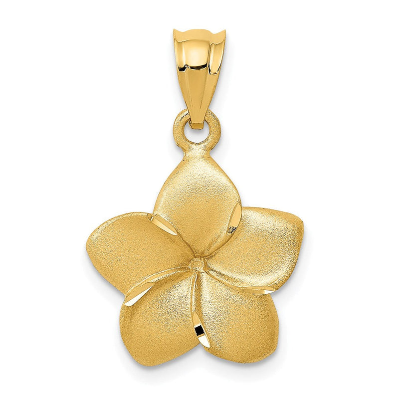 14K Gelbgold Plumeria Blumen-Charm-Anhänger