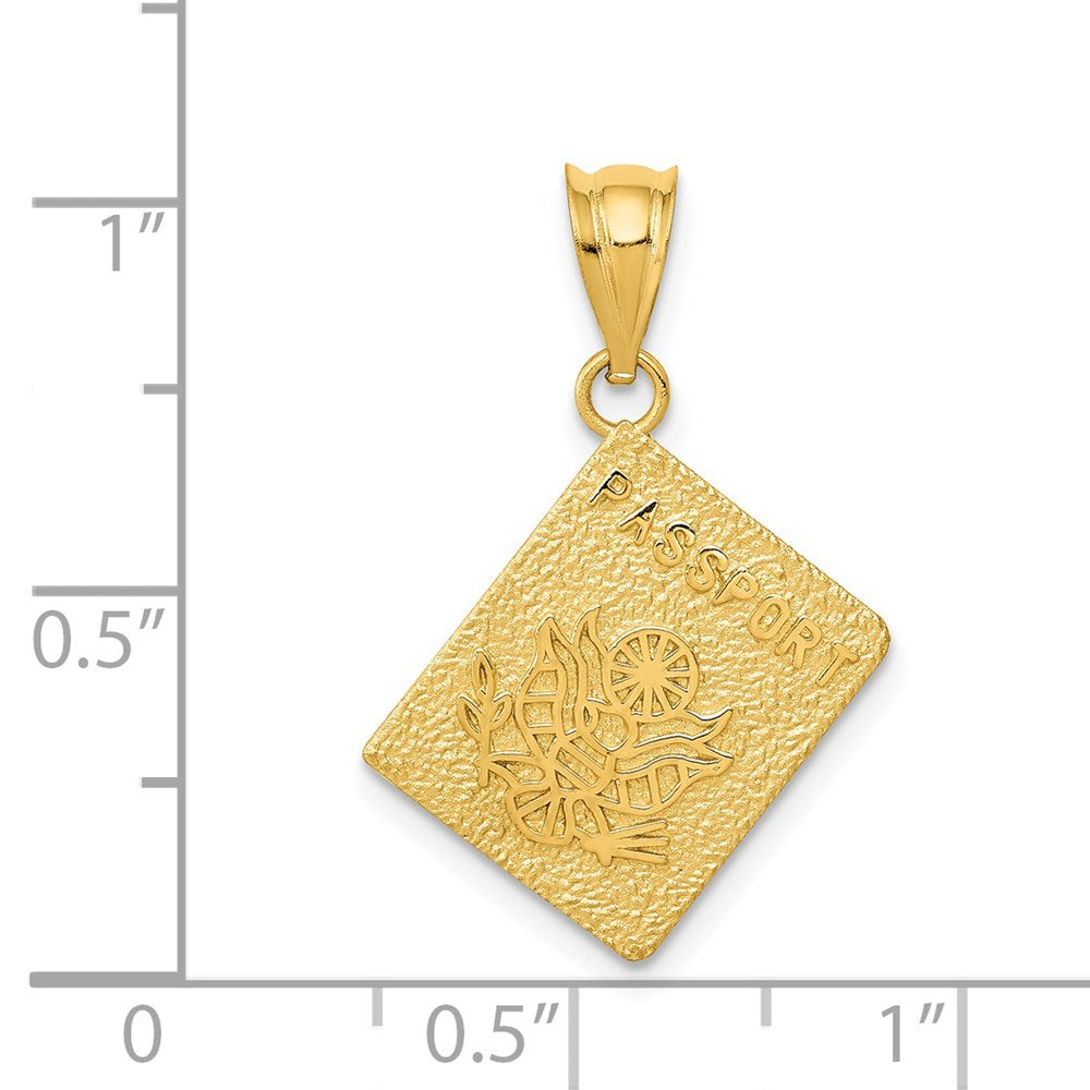 14K Gelbgold Reisepass-Charm