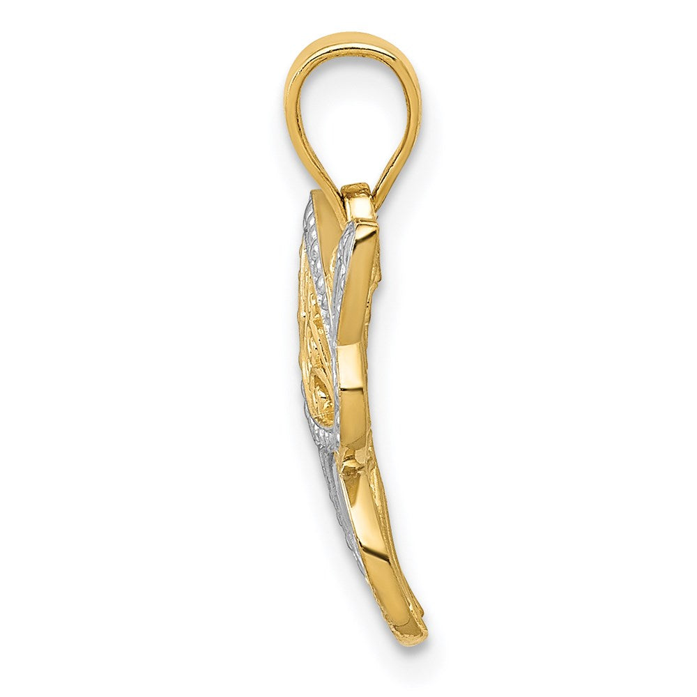 14K Gelb & Rhodium und Buttterfly Charm