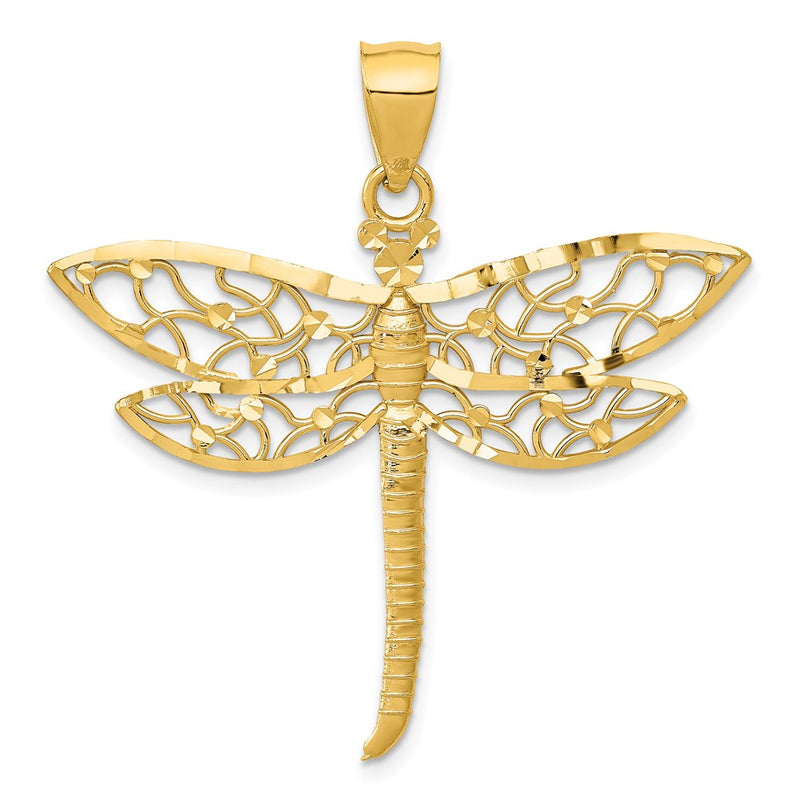 14 Karat Gelbgold Anhänger „Libelle" mit Diamantschliff