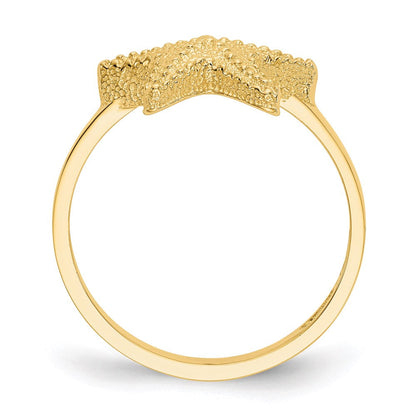 14K Gelbgold Ring mit Seestern-Motiv, poliert