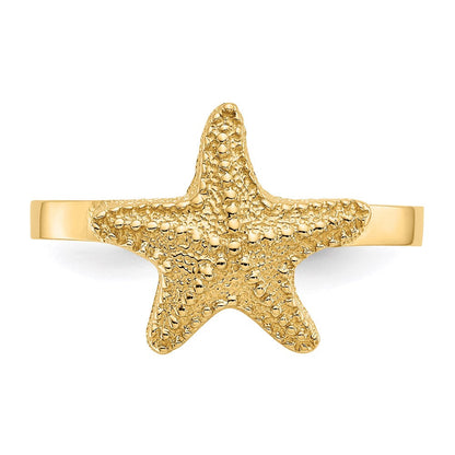 14K Gelbgold Ring mit Seestern-Motiv, poliert