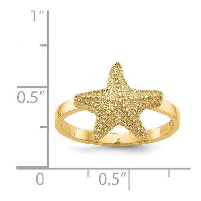 14K Gelbgold Ring mit Seestern-Motiv, poliert
