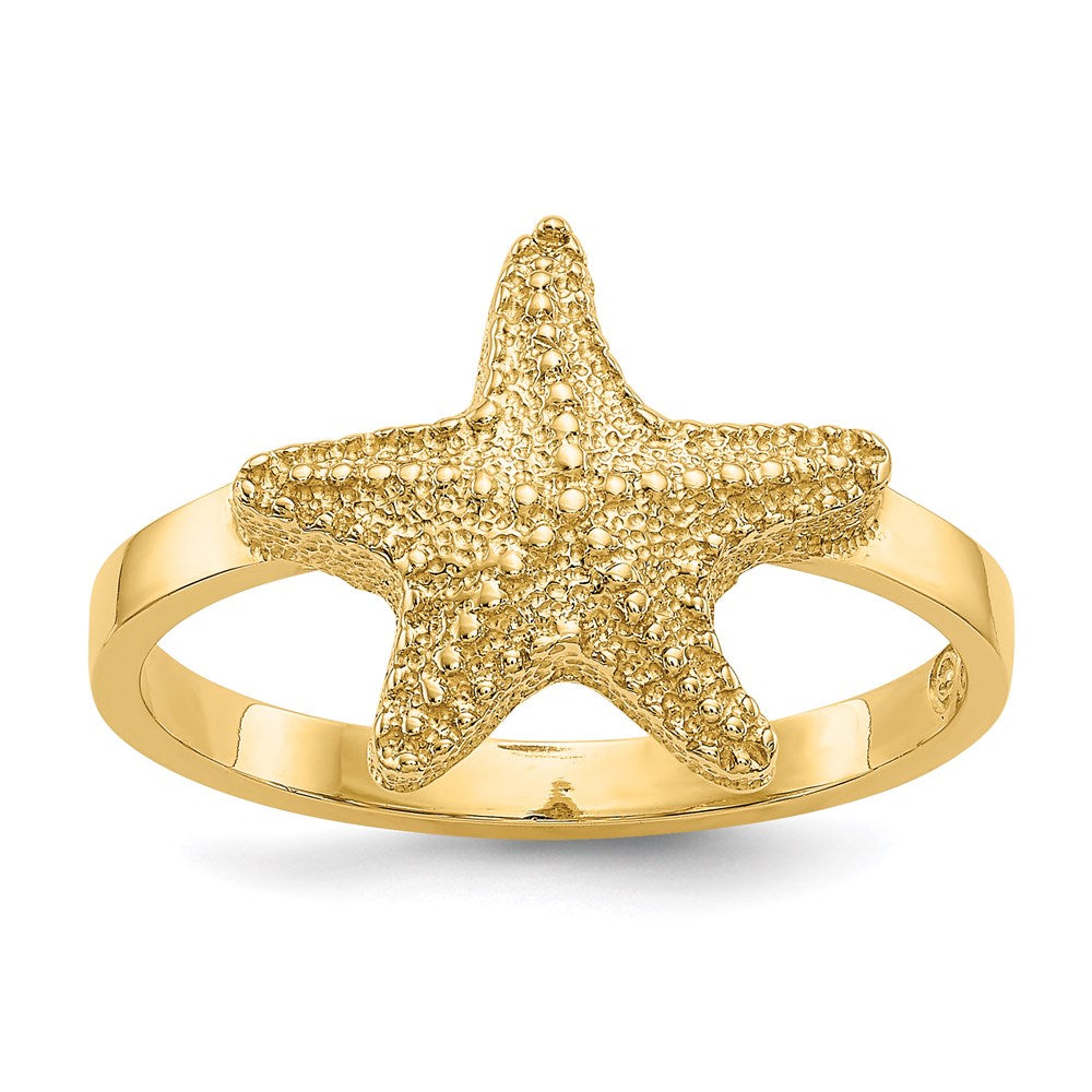 14K Gelbgold Ring mit Seestern-Motiv, poliert