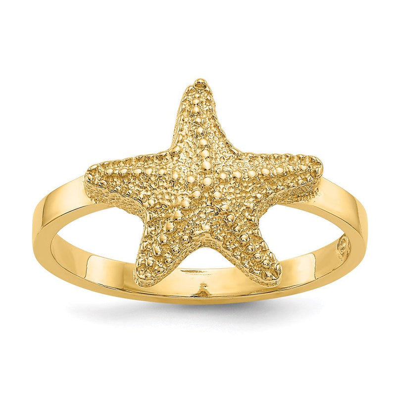 14K Gelbgold Ring mit Seestern-Motiv, poliert