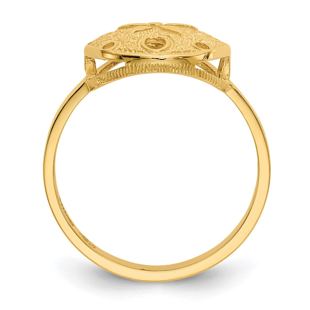 Ring aus 14K Gelbgold mit poliertem Sanddollar-Motiv