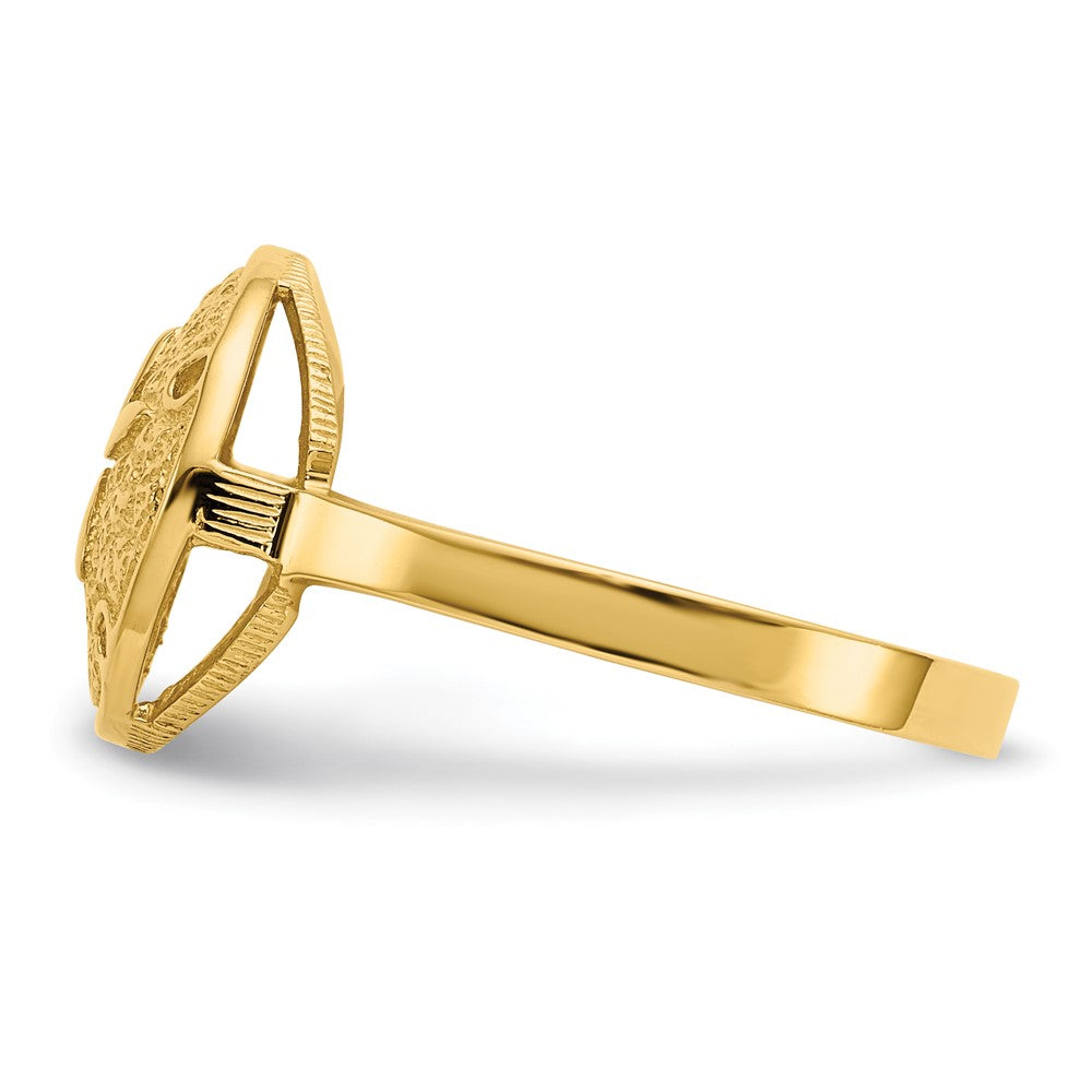 Ring aus 14K Gelbgold mit poliertem Sanddollar-Motiv