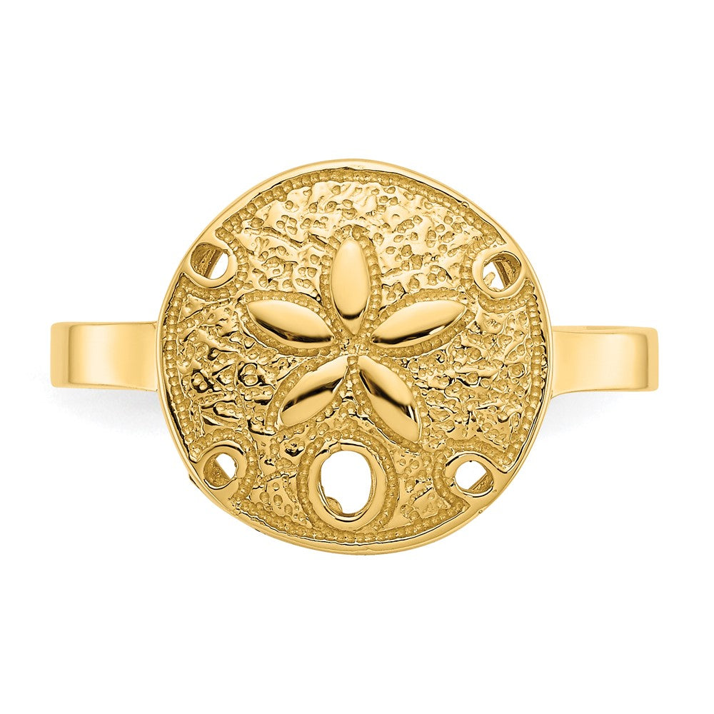 Ring aus 14K Gelbgold mit poliertem Sanddollar-Motiv
