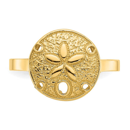 Ring aus 14K Gelbgold mit poliertem Sanddollar-Motiv