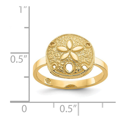 Ring aus 14K Gelbgold mit poliertem Sanddollar-Motiv