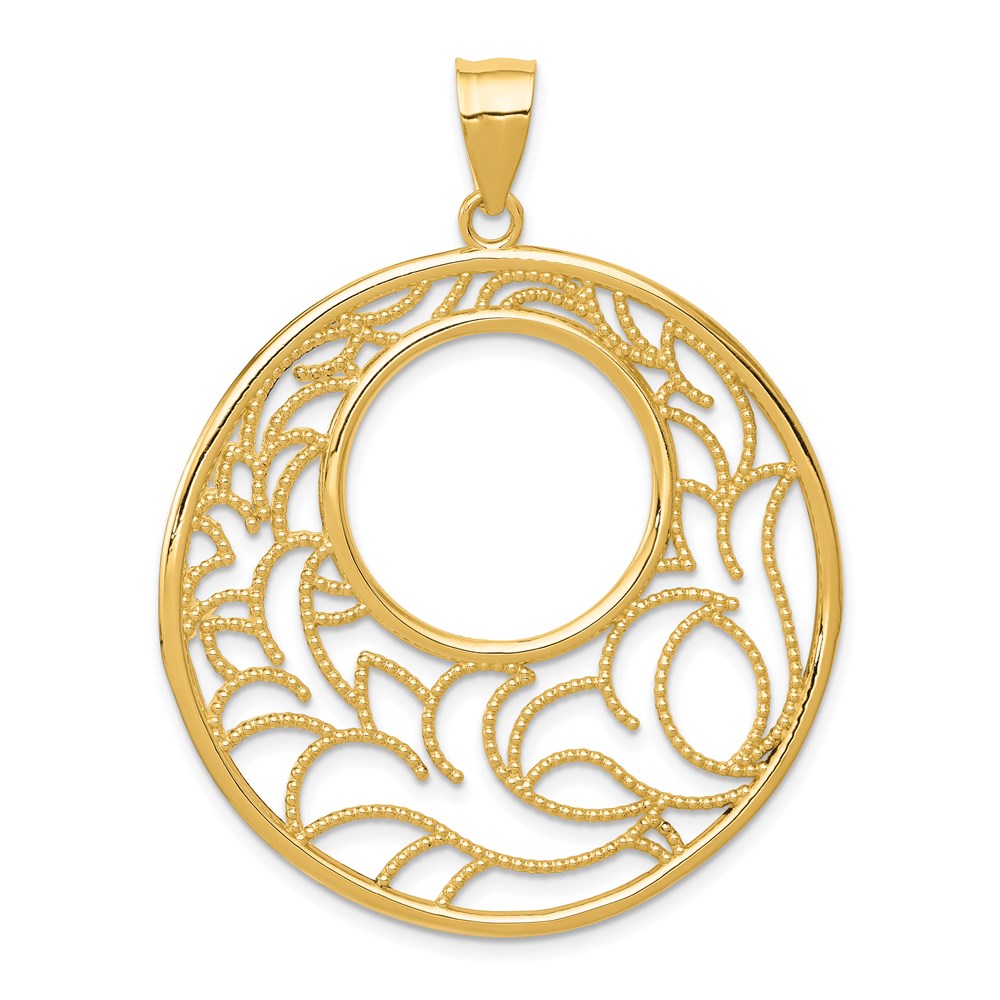 14K Gelbgold Kreis-Anhänger