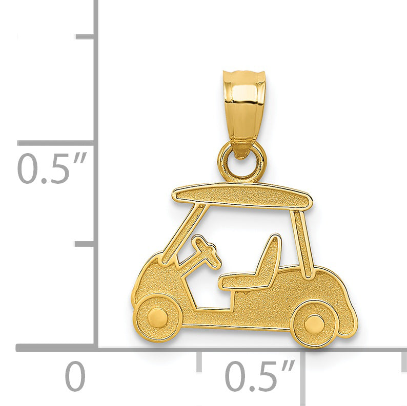 14K Gelbgold Golf Cart Charm