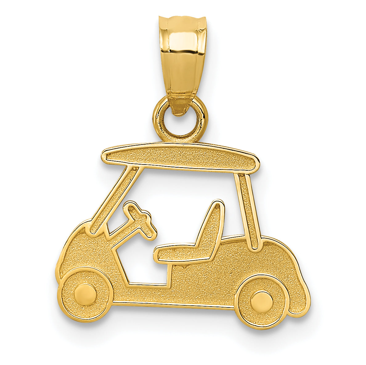 14K Gelbgold Golf Cart Charm