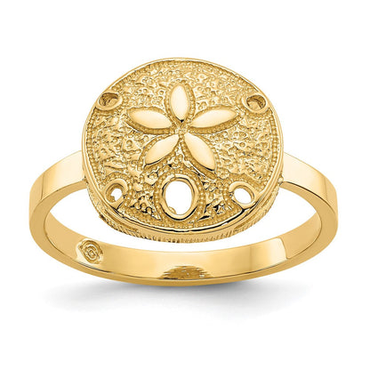 Ring aus 14K Gelbgold mit poliertem Sanddollar-Motiv