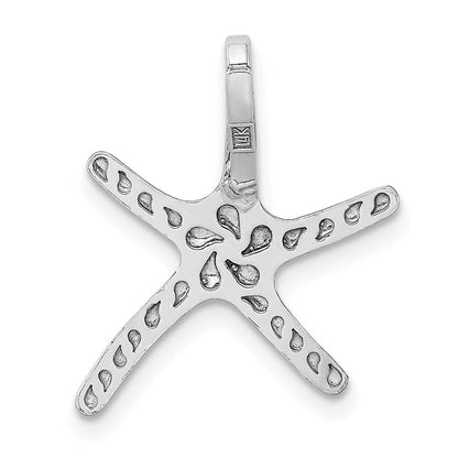 14K Weißgold Seestern Kette Anhänger