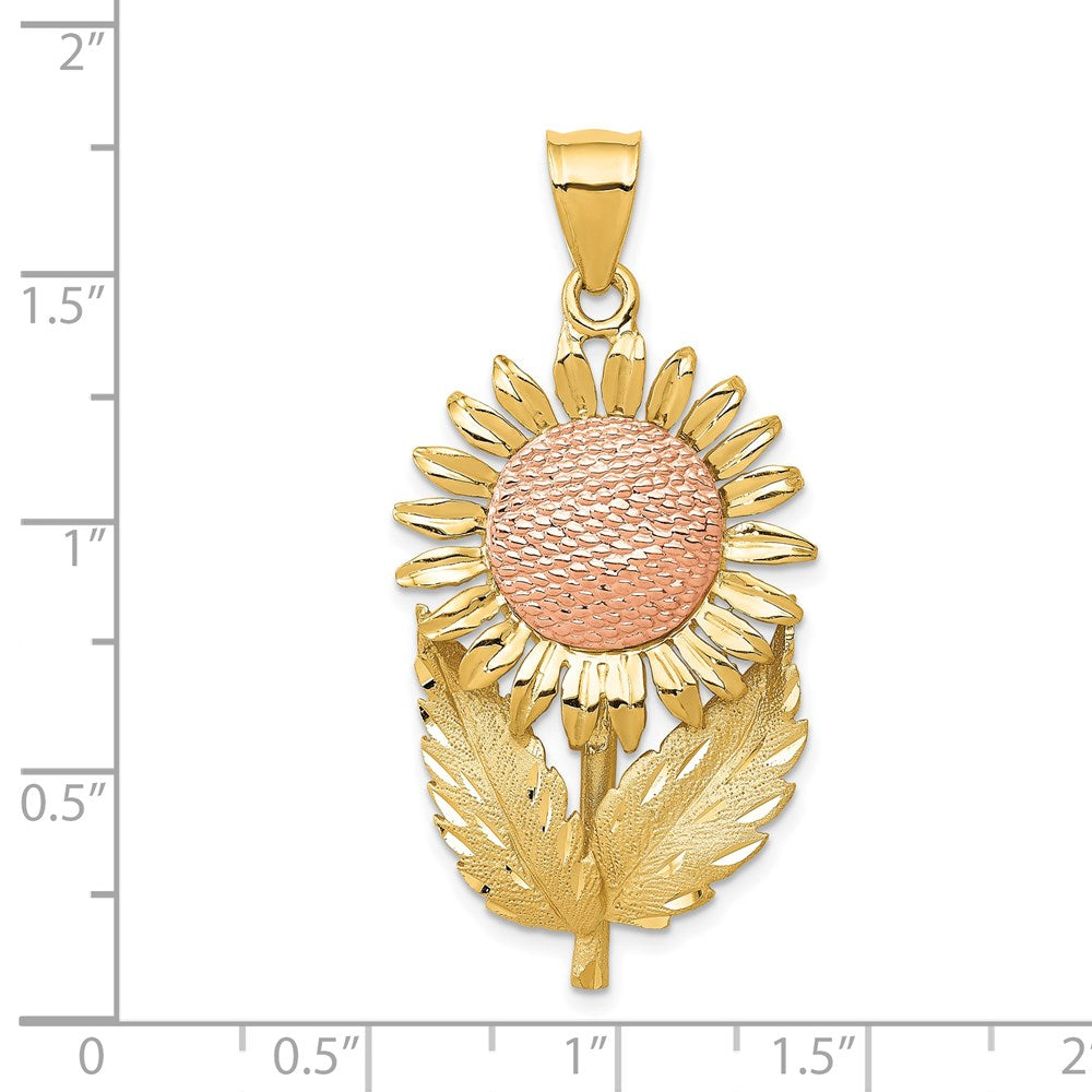 Anhänger „Sonnenblume“ aus 14K Bicolor-Gold