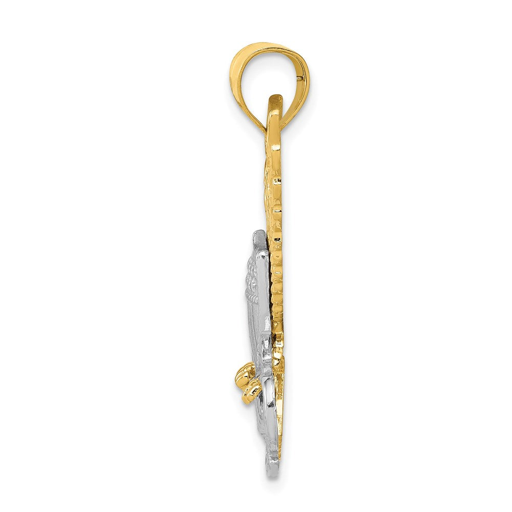 14K Bicolor-Gold Anhänger US Navy Adler