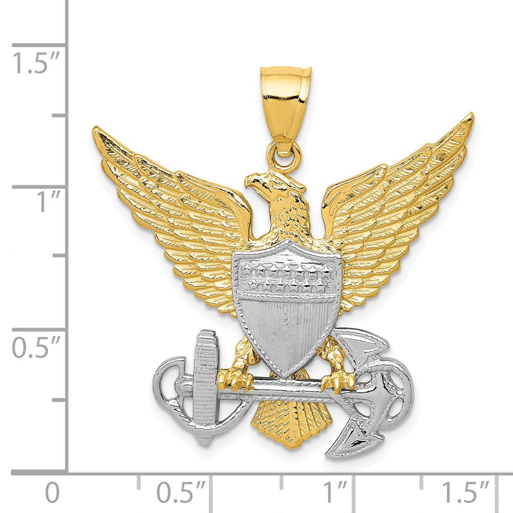 14K Bicolor-Gold Anhänger US Navy Adler