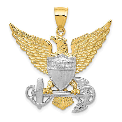 14K Bicolor-Gold Anhänger US Navy Adler