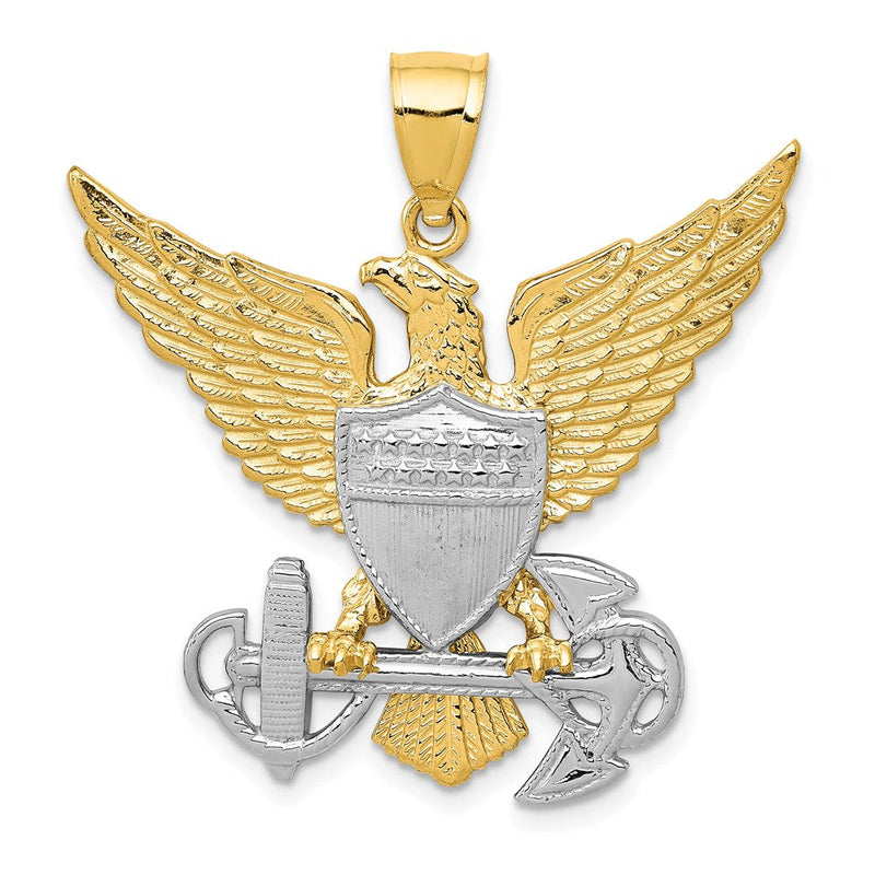 14K Bicolor-Gold Anhänger US Navy Adler