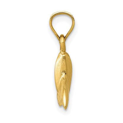 14K Gelbgold 3d Wal Schwanz Anhänger