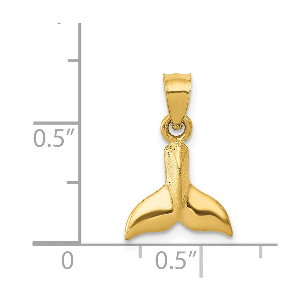 14K Gelbgold 3d Wal Schwanz Anhänger