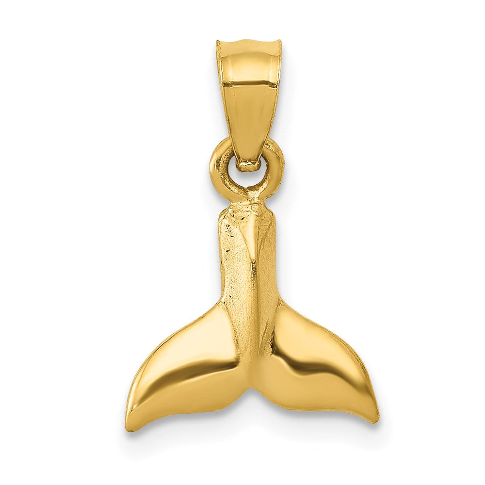 14K Gelbgold 3d Wal Schwanz Anhänger