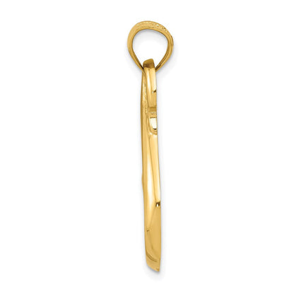 14K Gelbgold Wal-Flossen-Anhänger